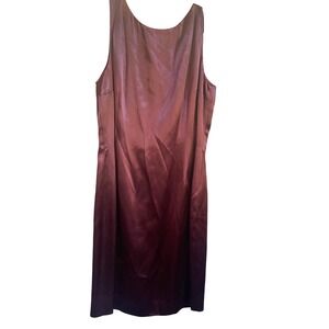 Vintage Y2K Barmi Burgundy Satin Cocktail Dress 6‎
